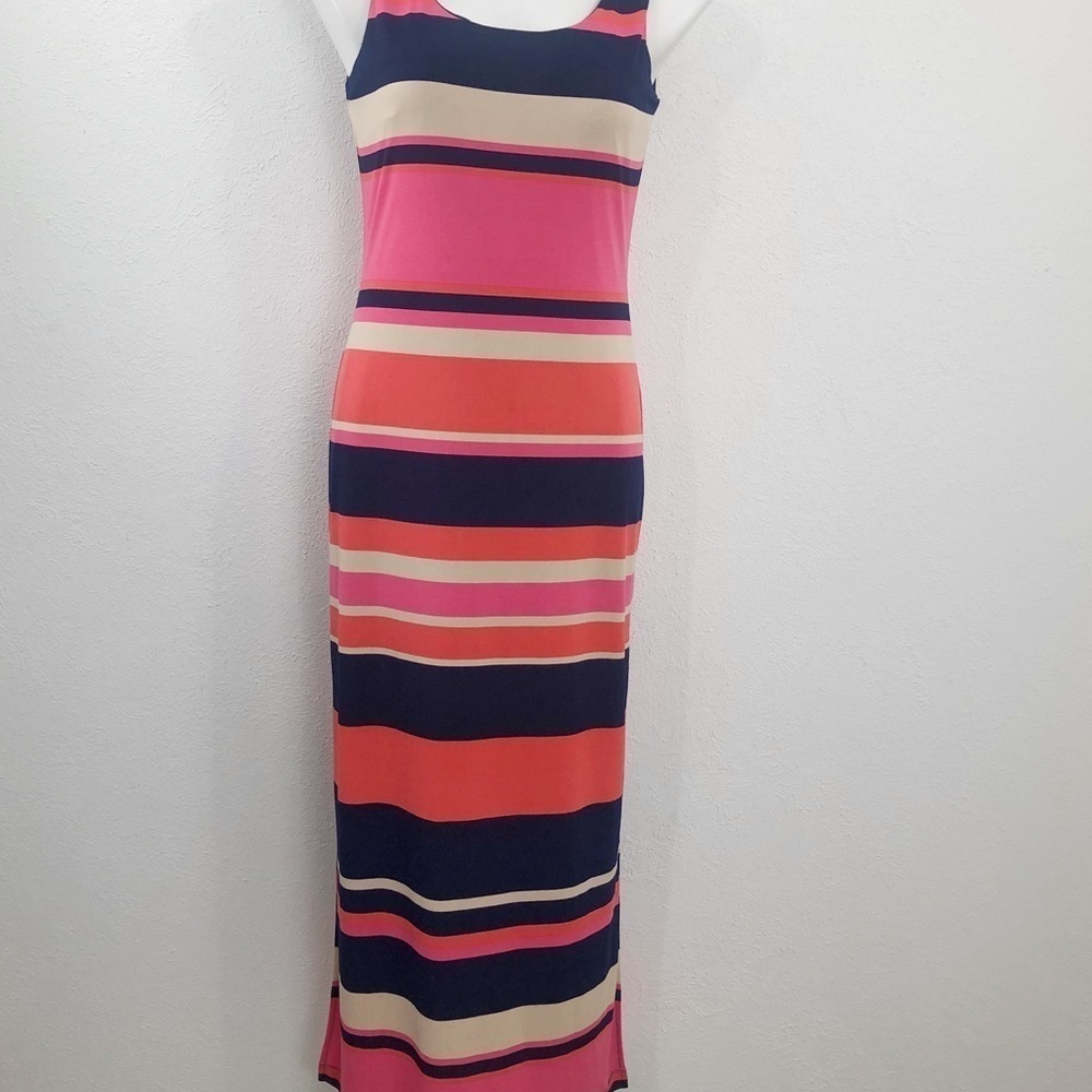 JESSICA HOWARD Maxi Stripped Dress Side Openings Size S